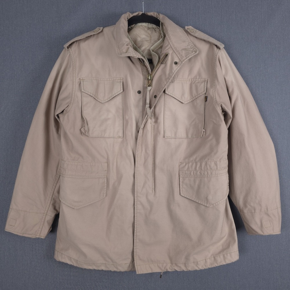Alpha Industries M65 Field Coat Mens Medium Beige Cold Weather with ALS/92 Liner